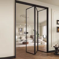 Puertas y Ventanas Plegables de Vidrio Templado con Aleación de Aluminio Moderna, Acabado Interior Impermeable, Superficie con Acabado Personalizado