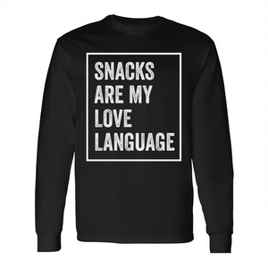 T-shirt à manches longues unisexe à col rond « Snacks Are My Love Language », cadeau pour la Saint-Valentin - Product Image 2
