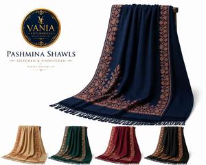 Luxury <b>Women's</b> Cashmere Rose Blue Bows Embroidered Square <b>Shawl</b> Soft Warm Ethnic <b>Wrap</b> Elegant Scarf Stole Dupatta Wholesale - Product Image 1