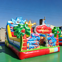 Château gonflable de 6 x 5 m, style parc d'attractions, équipement de jeu extérieur pour fêtes