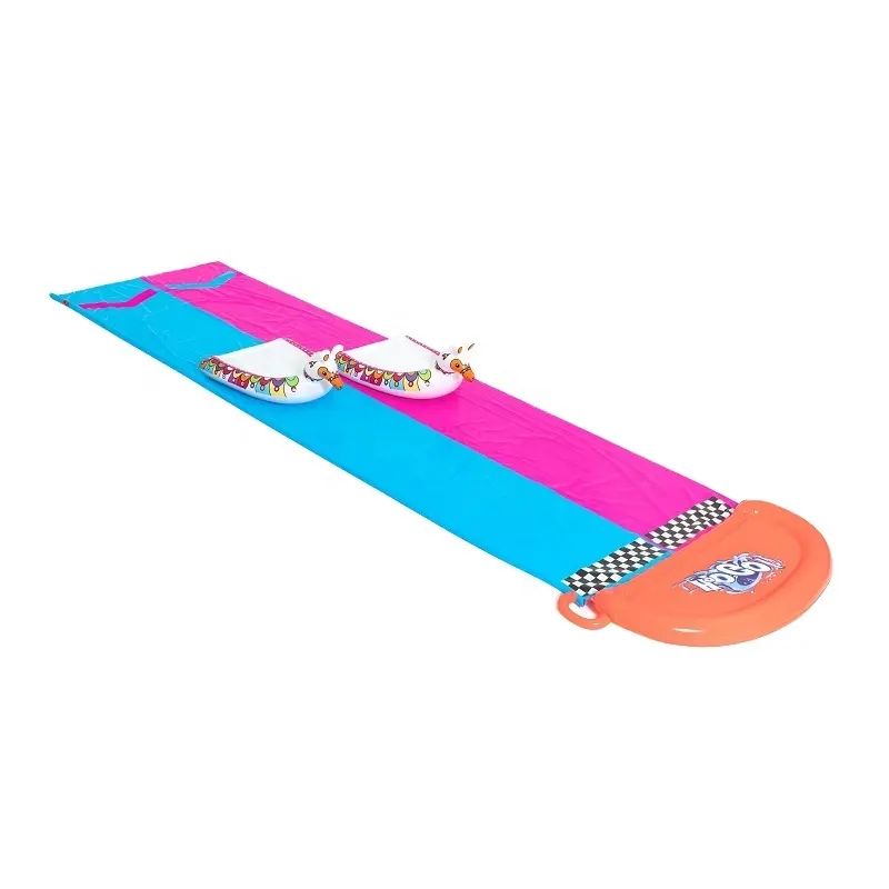 Bestway 52320 H2OGO Slide Includes Speed Splash Landing Great Outdoor Summer Toy Multicolor Llama Rama Double Race Water Slide