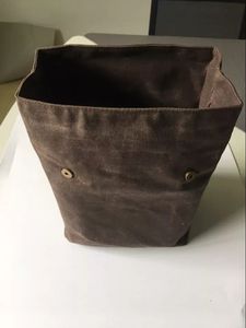 2026 हॉट सेलिंग कस्टमाइज़ प्राइवेट लेबल सादे भूरे रंग का नीला रंग भारी शुल्क वाला कैनवास लंच बैग लोगो के साथ - Product Image 6