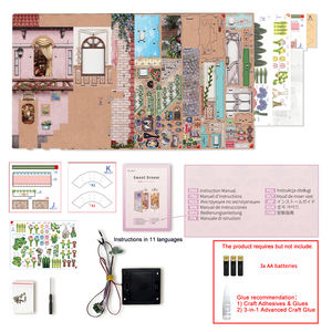 Tonecheer Flower Shop TQ141 Book Nook Caja de batería oculta Iluminación de detección automática Escena de la calle Rompecabezas de madera 3D Kit de manualidades Diy - Product Image 6