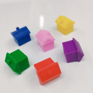 Deskjoy เกมกระดานพลาสติก15*14มม. tokens pawns โรงแรมสีแดงและบ้านสีเขียวสำหรับผู้ผลิตผูกขาด - Product Image 1