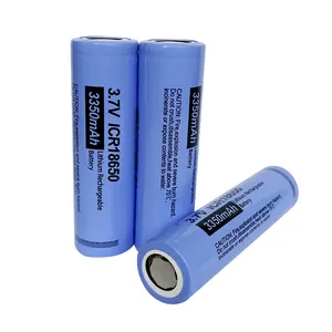 18650 icr18650 li ion célula de bateria de alta capacidade 3.7V 3350mAh li-ion baterias recarregáveis com UN38.3 para pequenos eletrônicos