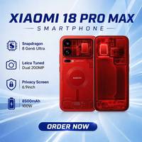 Nouveau smartphone Xiaomi 18 Pro Max 2026, Snapdragon 8 Gen6 Ultra | Double appareil photo 200MP | Écran de confidentialité de 6,9 pouces | Batterie 8500mAh | Chargeur 100W