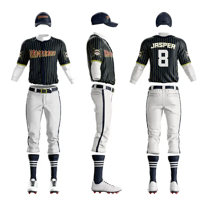 Sportkleding 2022 Nieuwe Stijl Custom Design Comfortabele Baseball Jersey En Broek Volledige Sublimatie Met Knoppen Baseball Uniform