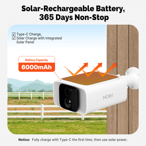 Caméra Intelligente MOES <span class=keywords><strong>Tuya</strong></span> WiFi Double Bande 2.4GHz <span class=keywords><strong>5GHz</strong></span> à Énergie Solaire Intégrée, Étanche IP65, Surveillance par APP, Compatible Alexa Google Home - Product Image 2