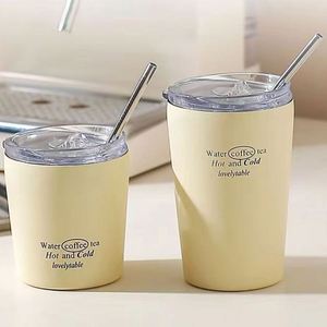 Custom logo 8oz 12oz <b>Coffee</b> Cup With Lid Double Wall Insulated Stainless Steel <b>Coffee</b> Mug Thermal Tumblers Tea Milk Cup - Product Image 1