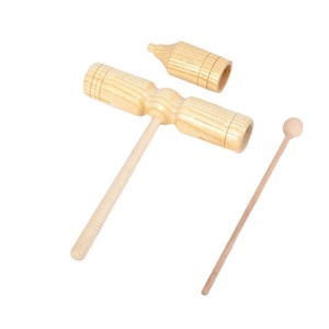 En gros Instruments de percussion Orff : Tube sonore à double tête Groove, Sonnette à trois têtes en bois, Matériel de maternelle, Claquettes et hochets - Product Image 1
