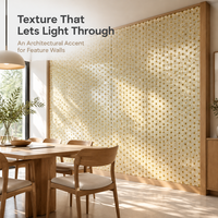 Panneau décoratif intérieur en résine tressée PETG bambou rotin sur mesure pour cloison de villa, restaurant, hall d'entrée