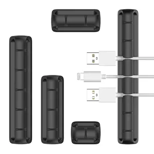Organizador de cables USB de silicona, enrollador de escritorio, soporte para auriculares, Clips para cables, novedad, venta al por mayor