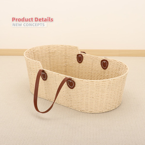 Prix d'usine, panier en osier KAPAI personnalisé avec logo, avec doublure et matelas, matériaux durables et sûrs pour le sommeil du bébé - Product Image 5