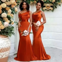 Robe de soirée sirène asymétrique en satin longue sans manches grande taille élégante pour femme style européen pour banquet