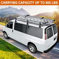 Barres de toit de fourgonnette de vente directe d'usine compatibles pour Chevy Express 1500 2500 3500 Ford Econoline GMC Savana avec gouttière,