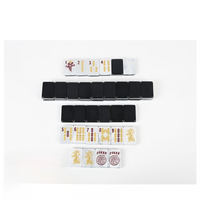 Juego de Mahjong Americano de Lujo QianYao en Mármol Blanco y Negro, Modelo 002, Fichas de Resina Resistentes a los Arañazos, para 4 Jugadores, Fiesta Familiar
