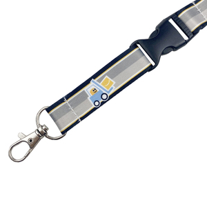 Custom Anime Leather Id Card Holder with Retractable Badge Reel Promotional Polyester Lanyard