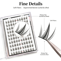 Extensions de cils individuelles à logo personnalisé pour marque privée, cils ultra-fins en fibres pour un look volume doux, faux cils