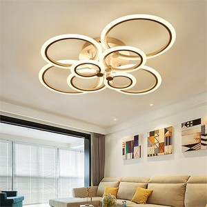 <span class=keywords><strong>Lustra</strong></span> LED plafoniera dimmerabile 3000K 6000K moderno 4 8 anelli 130W montaggio a filo apparecchio di illuminazione a soffitto per soggiorno - Product Image 2