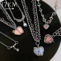 Kpop Vintage Goth Y2K Heart Pendant Choker Clavicle Chain Necklace For  Women Egirl EMO Punk Grunge Collares Aesthetic Jewelry