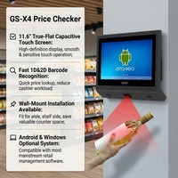 Lecteur de codes-barres 2D tactile personnalisé de 11,6 pouces pour supermarché, avec écran tactile et scanner d'images pour la vérification des prix en magasin de détail
