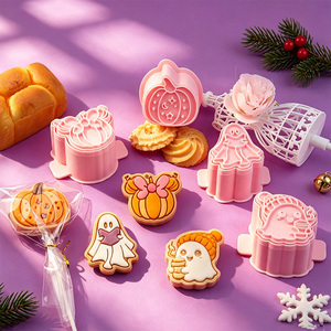 Cortadores de Galletas de Plástico con Diseño de <span class=keywords><strong>Minnie</strong></span> y <span class=keywords><strong>Calabaza</strong></span> en 3D de la Serie Halloween, Moldes Ecológicos para Impresión DIY - Product Image 4