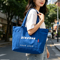 Sac fourre-tout en toile personnalisable avec codes couleur Pantone, multi-poches, fermeture éclair, impression sérigraphique, OEM pris en charge, MOQ 50