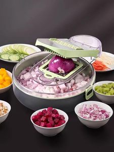 <b>Vegetable</b> <b>Chopper</b> Slicer Pro Mandoline Veggie Slicer Multi All in 1 Food <b>Chopper</b> with Container Onion Dicer Cutter Egg Separator - Product Image 3