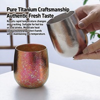 Tasse à thé en titane pur, 280 ml, à double paroi, légère, avec logo personnalisé, idéale pour les cadeaux d'extérieur