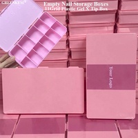 Boîte de rangement personnalisée pour extensions d'ongles artificiels, rose, Gel X, organisateur, boîtes vides en plastique pour ongles