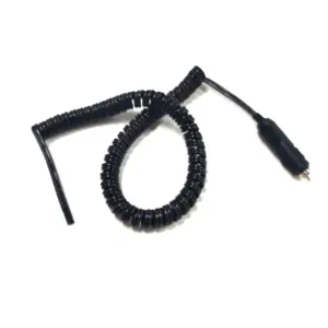 16AWG Curly cords Retractile coil cords Coiled extension cords with car cigarette lighter