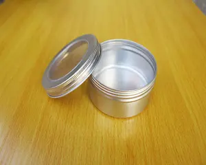 Exquisitos envases de estaño de aluminio de 100ml, embalaje cosmético de aluminio de alta calidad, tarros de velas de Metal plateado, latas con tapa