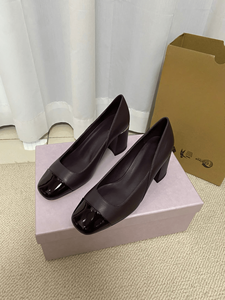 Jimmy, <span class=keywords><strong>Zapatos</strong></span> de Mujer de Alta Calidad, Diseño de Doble Material, Punta Cuadrada Retro, Tacón Grueso y Estable, Minimalistas y Sencillos, Chooing - Product Image 3