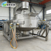 Marmite de cuisson et de mélange commerciale Mingfan 200L en acier inoxydable chauffée au gaz pour cuisines de transformation alimentaire