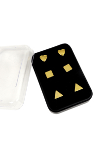 Ensemble de 3 paires de boucles d'oreilles plaquées or 24 carats pour femme, style géométrique, cœur, carré, triangle, pour usage quotidien minimaliste - Product Image 4