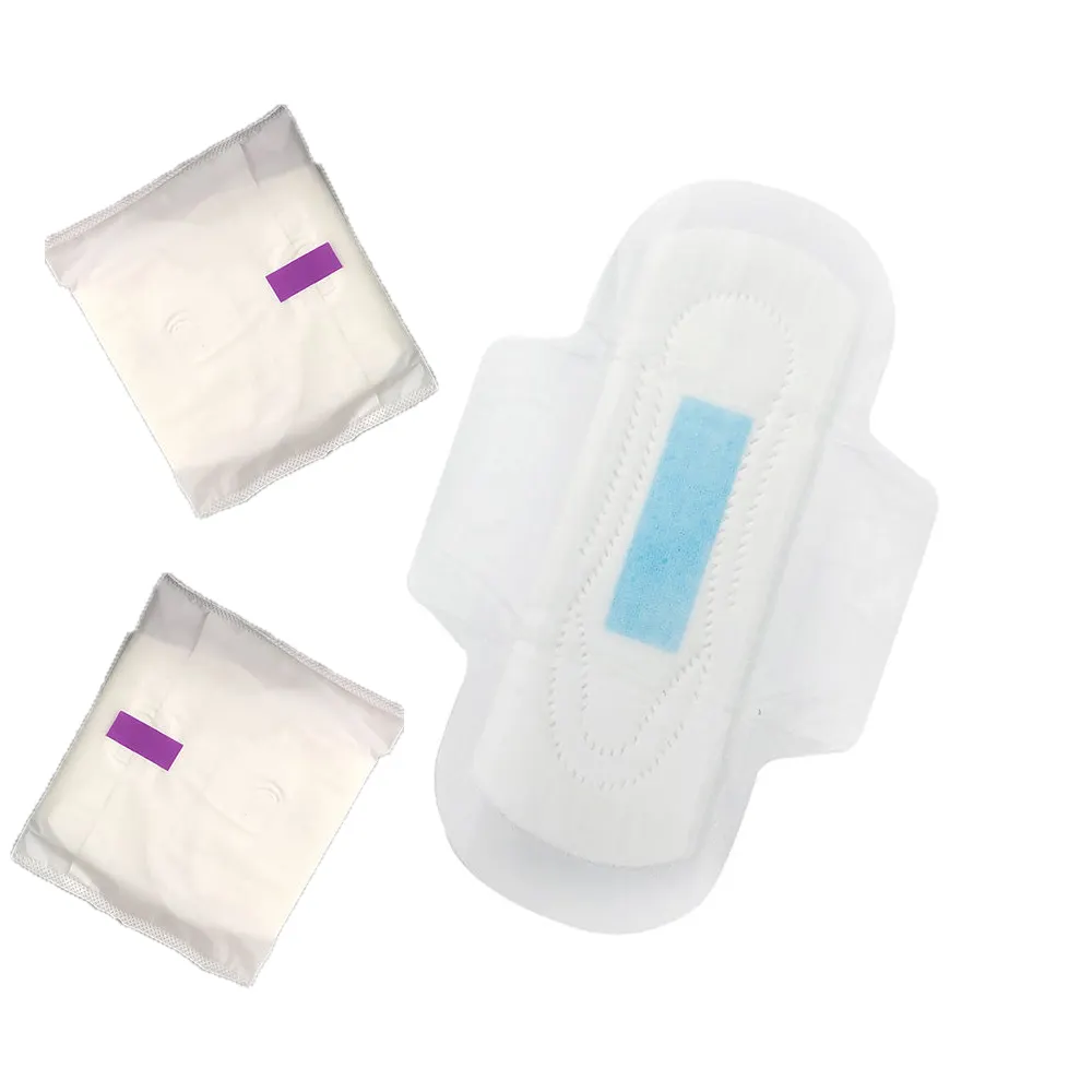 Nouveau nouveau américain 100% certifié coton biologique absorbant bleu noyau femmes serviettes hygiéniques serviettes vente chaude dame serviette hygiénique