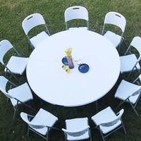 Table ronde pliante en plastique Portable populaire de Camping en plein air de 10 personnes pour les banquets d'événements de fêtes de mariage d'hôtel