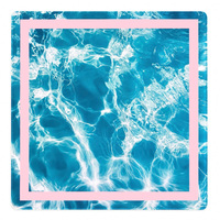 Tapis de Mahjong d'été 31,5 pouces, motif vaguelettes aquatiques, tapis de jeu antidérapant pour fêtes en extérieur