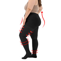 Collants noirs extensibles anti-accroc pour femmes grandes tailles avec bout renforcé