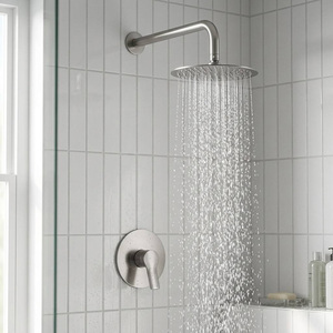 <span class=keywords><strong>Colonne</strong></span> de douche murale en acier inoxydable SUS 304 sans plomb, avec <span class=keywords><strong>mitigeur</strong></span> de douche dissimulé et finition brossée, pour <span class=keywords><strong>baignoire</strong></span> - Product Image 1