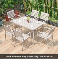 Ensemble table et chaises extensibles en alliage d'aluminium pour villa, empilables, anti-rouille, légers, design minimaliste, pour balcon