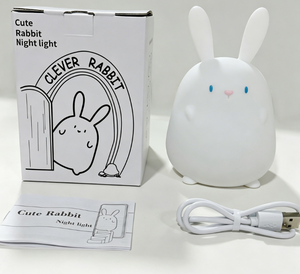 Soft Silicone Rabbit Cute Night <b>Light</b> Tap Control Modern Design LED Room Decoration Bedroom Lamp For Kids <b>Sleeping</b> - Product Image 6