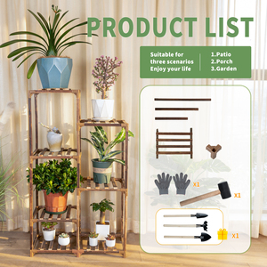 Tall Wooden Plant <b>Shelf</b> Multi-Tier Plant <b>Stand</b> for Living Room Balcony Rustic Flower Display Organizer - Product Image 4