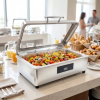 Chauffe-Plat Électrique Professionnel en Acier Inoxydable pour Buffet, Plat de Service pour Restaurant et Hôtels