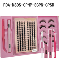 Kit de Cils DIY 2-en-1 en Gros : Cils Individuels en Grappe + Faux Cils Entiers avec Colle, Scellant et Pince à Épiler – Ensemble de Cils Effilés
