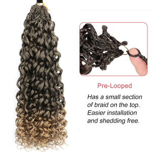 <span class=keywords><strong>Trenzas</strong></span> de ganchillo de rastas <span class=keywords><strong>africanas</strong></span> americanas sintéticas, Rollo corto de 18 pulgadas, tres hebras, pelo de ganchillo GoGo Curl - Product Image 4