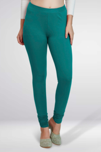 Leggings extensibles pour femmes, couleur vert sarcelle, coupe ajustée, confortables, pantalons décontractés - Product Image 2