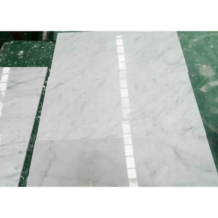 Customized Size Carrara White Marble Tiles for Bathroom