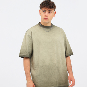T-shirts vierges vintage en maille 100% Coton, respirants, anti-boulochage, coupe ample, multicolores, pour l'été, grammage lourd, style streetwear, vente en gros - Product Image 1
