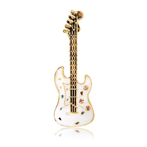 Guitar Cartoon Custom Alloy Gold Plated Soft Enamel Brooch Lapel Pin <b>for</b> <b>Wedding</b> Clothing and <b>Hats</b> - Product Image 1